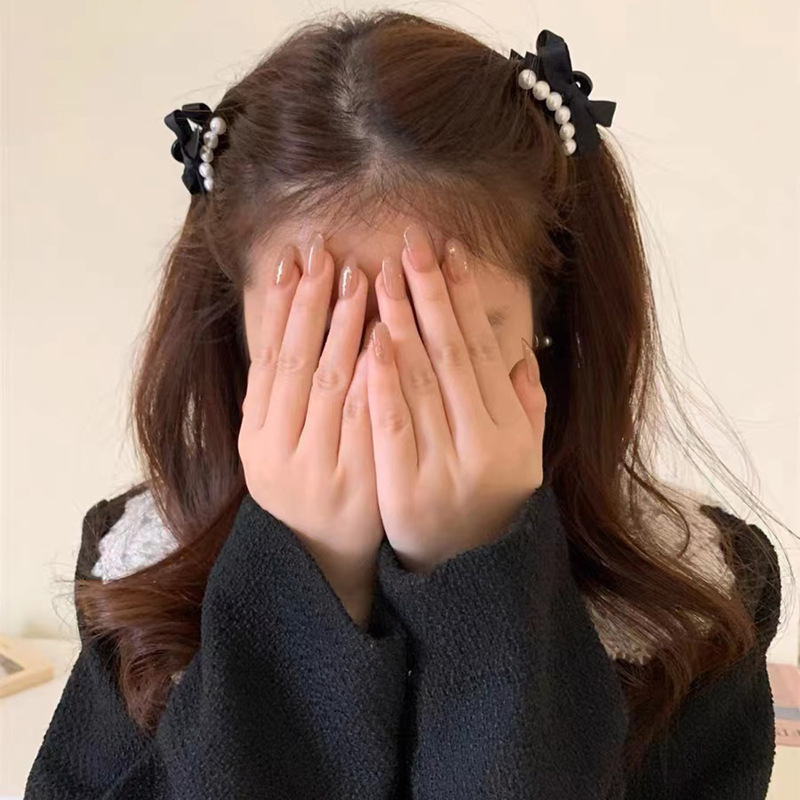 赫本风蝴蝶结发夹女复古气质抓夹高颜值碎发夹侧边夹百搭发卡头饰